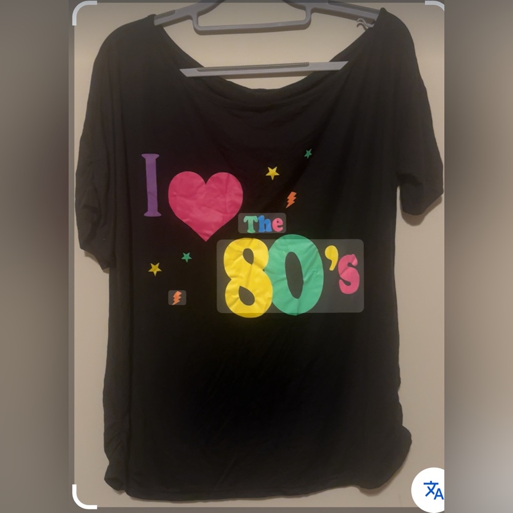 Smile fish Retro Black Women's Top with 80's Graphic